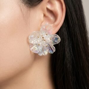 Crystal Petal Stud Earrings